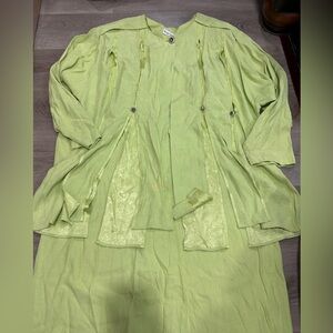 Vintage Light Lime Green Matching Top and Skirt Set - Very Unique!!